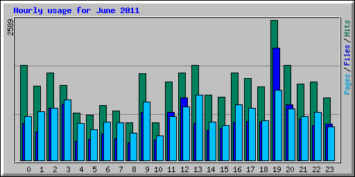 Hourly usage for June 2011