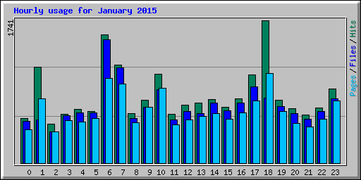 Hourly usage for January 2015